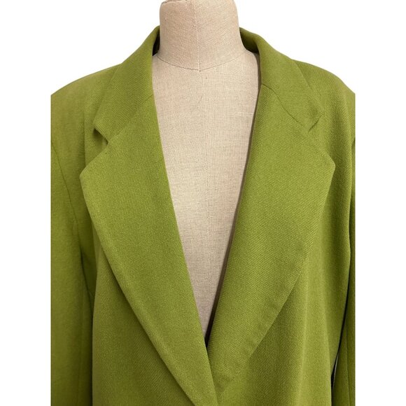 Vintage Wool Jon Lawrence Lime Green Oversized Blazer Coat 20w Tall Plus - Picture 6 of 13